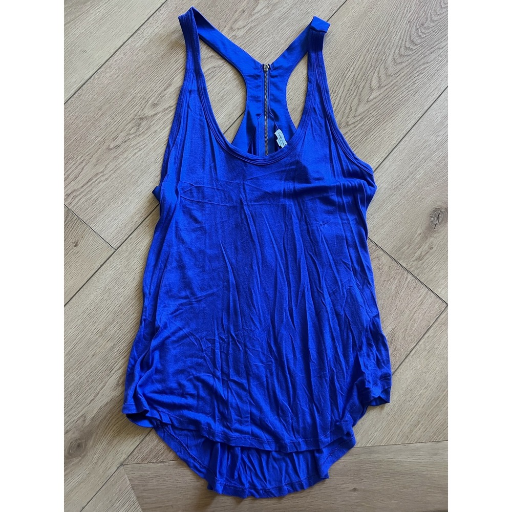 Splendid Racerback Tank Top‎ Royal Blue Zipper Detail Women's Large
